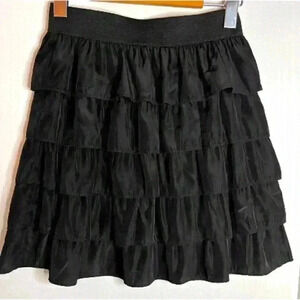 Talula Black Ruffled Skirt with  Elastic Waist Size XS